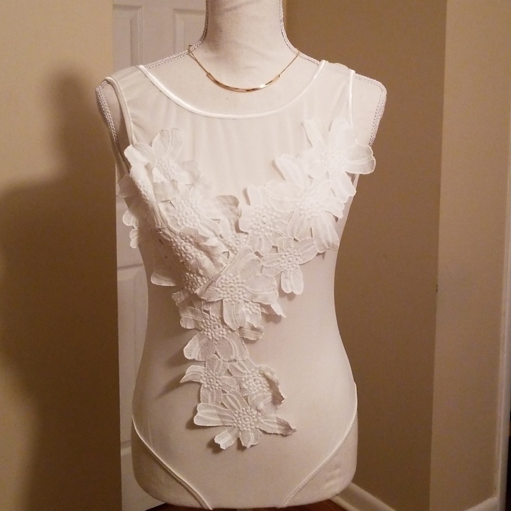 Sheer bodysuit.  OFFWHTE